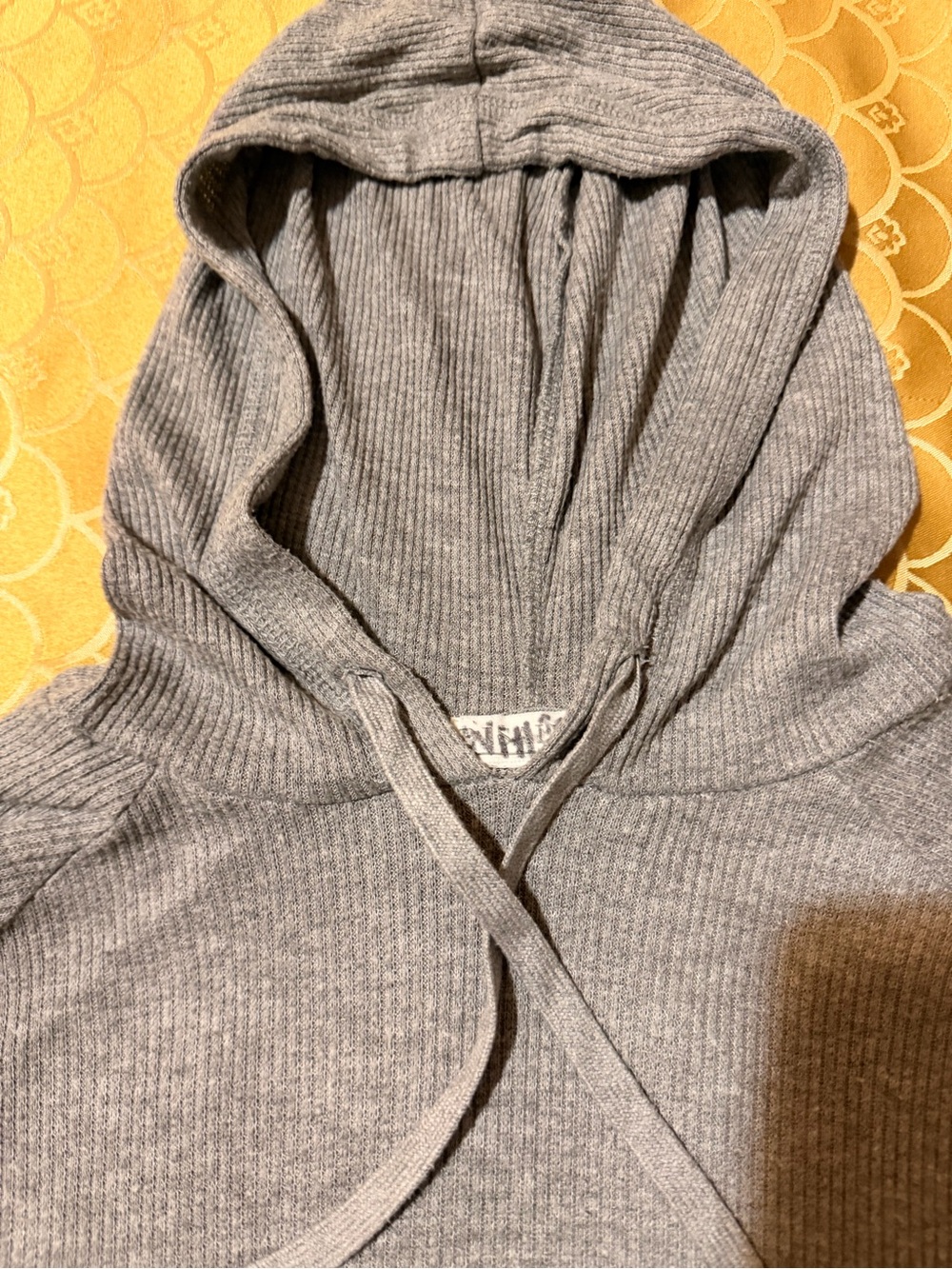 PJ Salvage Grey Hoodie, super soft ribbed knit, long-sleeve, Oversized size XS - Picture 5 of 16